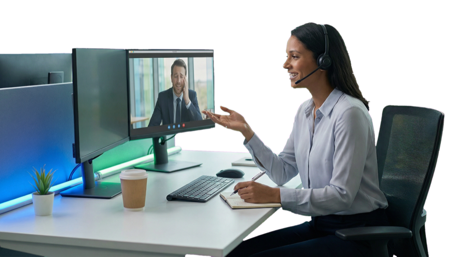 A help desk engineer resolving a support request