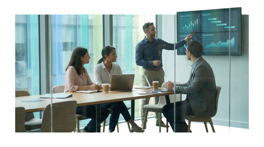 A LogicalNet quarterly business review with a client